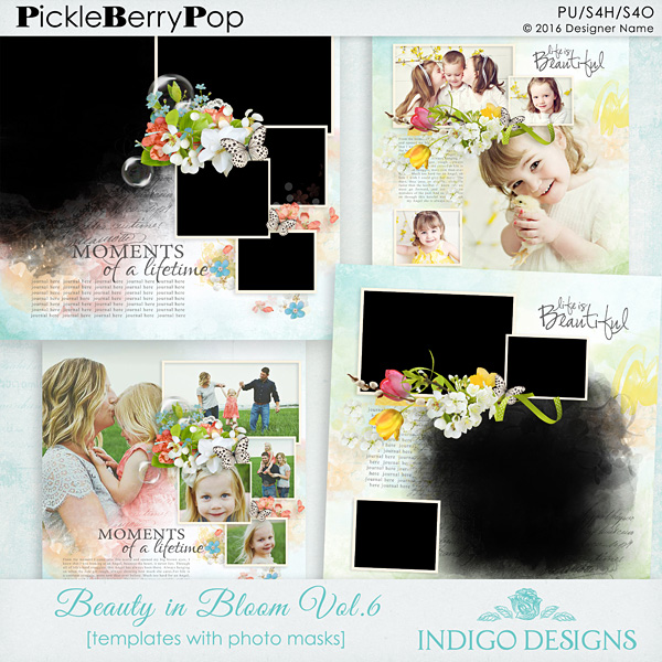 Beauty in Bloom Photo Mask Templates Vol.6