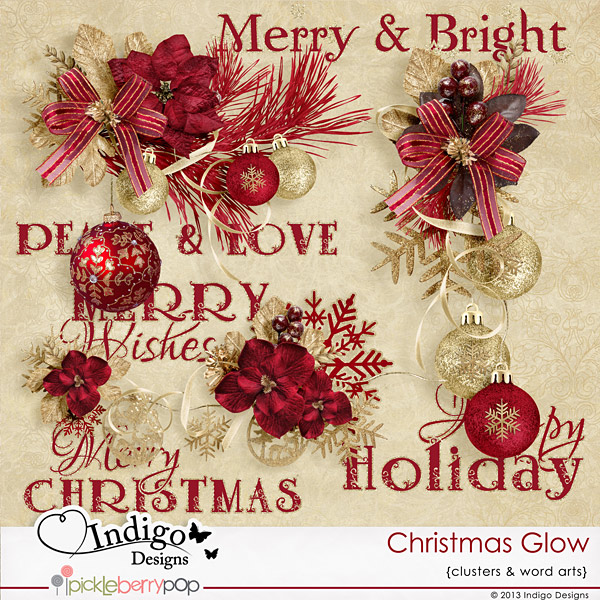 Christmas Glow Clusters & Word Arts