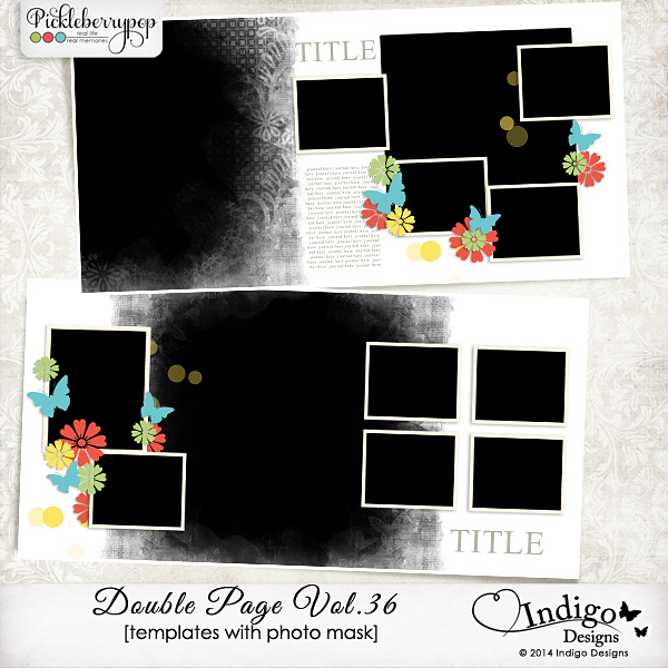 Double Page Templates with Mask Vol.36 by Indigo Designs