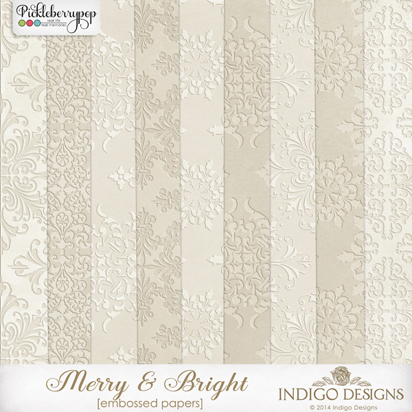 Merry & Bright Embossed Papers by Indigo Designs