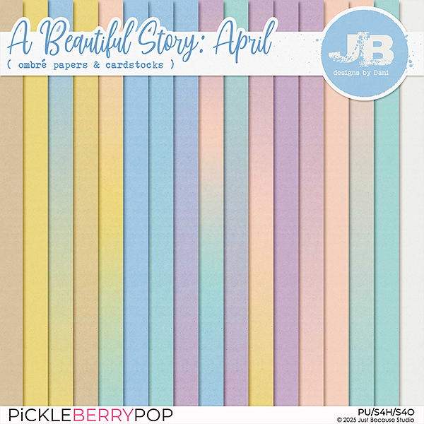 A Beautiful Story: April Ombré Papers & Cardstocks by JB Studio