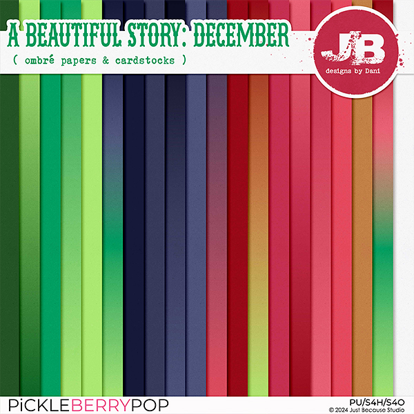 A Beautiful Story: December Ombré Papers & Cardstocks by JB Studio