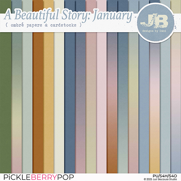 A Beautiful Story: January Ombré Papers & Cardstocks by JB Studio