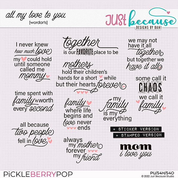 All My Love To You Wordarts by JB Studio