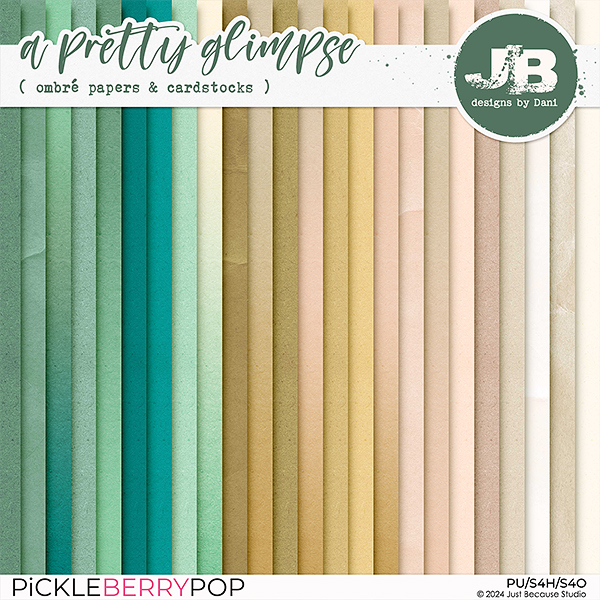 A Pretty Glimpse Ombré Papers and Cardstocks by JB Studio