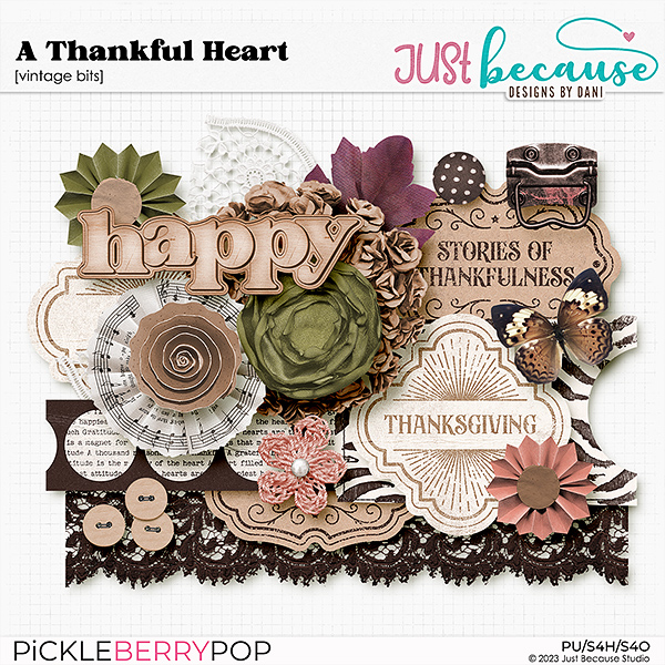 A Thankful Heart Vintage Bits by JB Studio