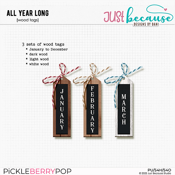 All Year Long {Wood Tags} by JB Studio