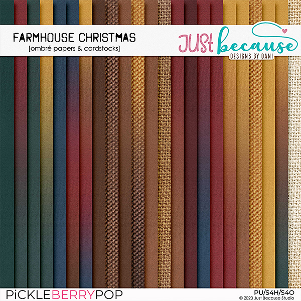 Farmhouse Christmas Ombré Papers & Cardstocks by JB Studio