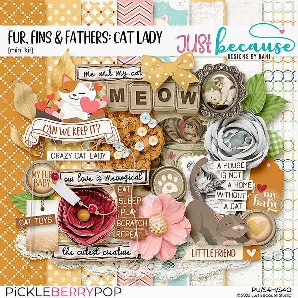 Fur Fins & Feathers {Cat Lady} Mini Kit by JB Studio