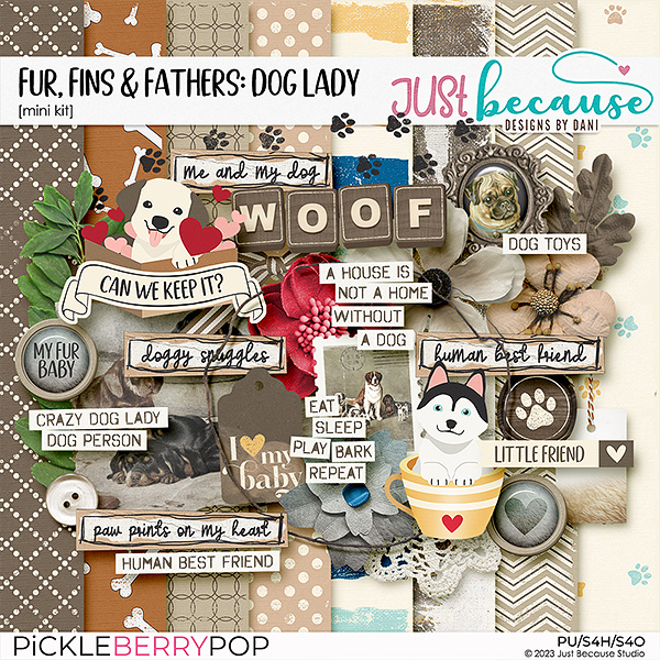 Fur Fins & Feathers {Dog Lady} Mini Kit by JB Studio