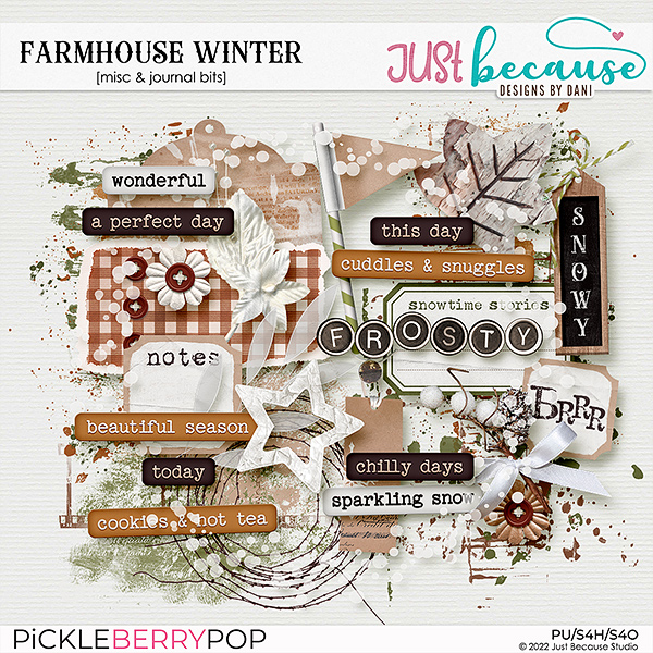 Farmhouse Winter Misc & Journal Bits by JB Studio