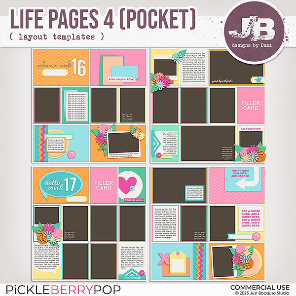 {CU} Life Pages Pocket 4 Templates by JB Studio