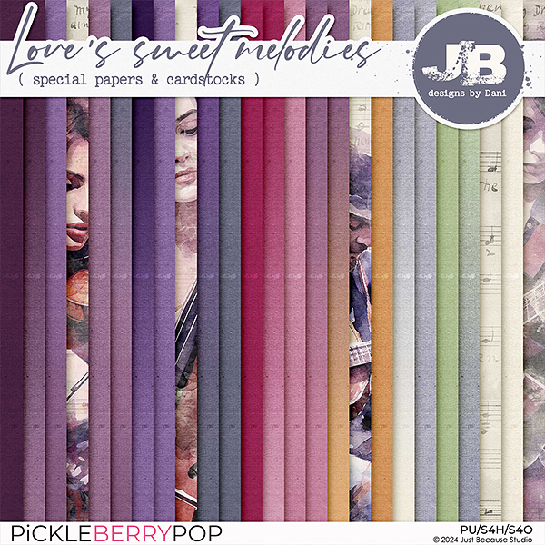 Love's Sweet Melodies Special Papers & Cardstocks by JB Studio