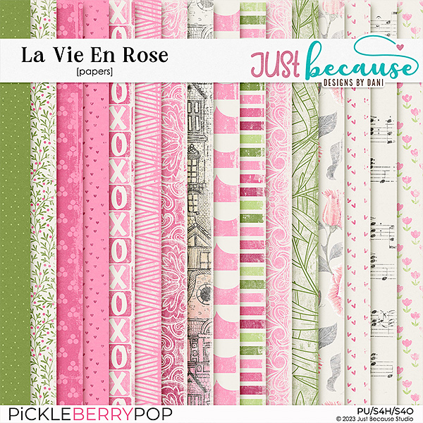 La Vie En Rose Papers by JB Studio