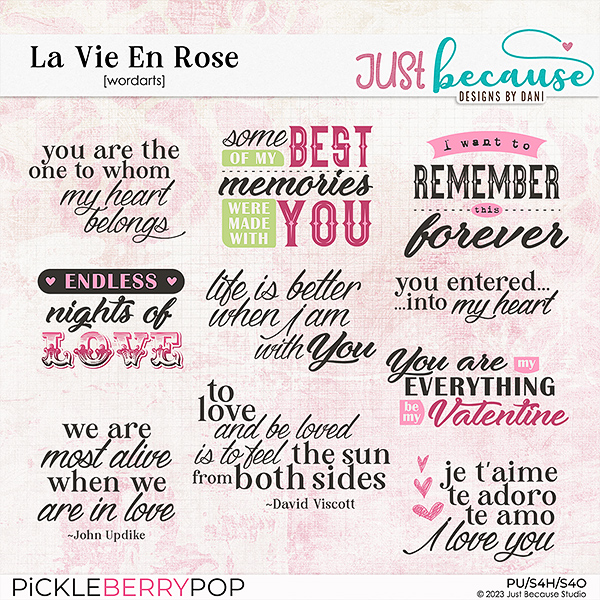 La Vie En Rose Wordarts by JB Studio