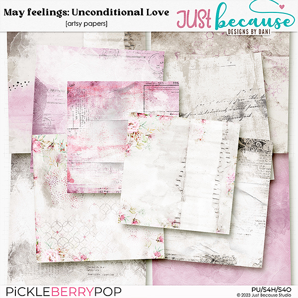 May Feelings: Unconditional Love Artsy Papers by JB Studio