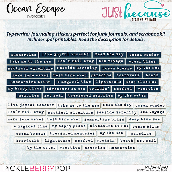 Ocean Escape Wordbits by JB Studio