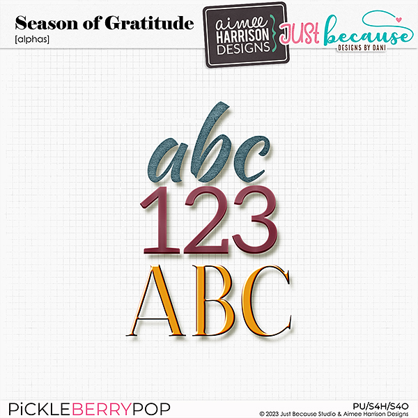 Season of Gratitude Alphas by JB Studio and Aimee Harrison Designs