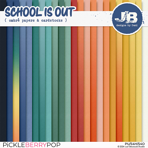 School Is Out Ombré Papers & Cardstocks by JB Studio