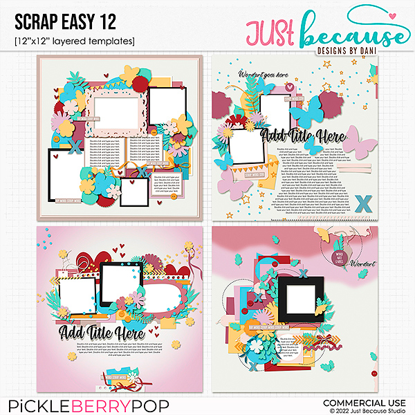 Scrap Easy 12 Templates by JB Studio