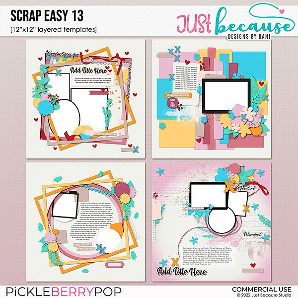 Scrap Easy 13 Templates by JB Studio