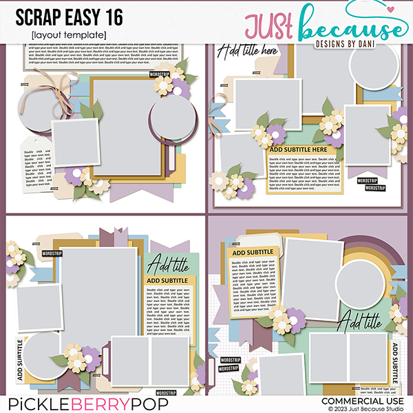 {CU} Scrap Easy 16 Templates by JB Studio