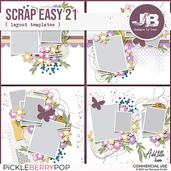 {CU} Scrap Easy 21 Templates by JB Studio