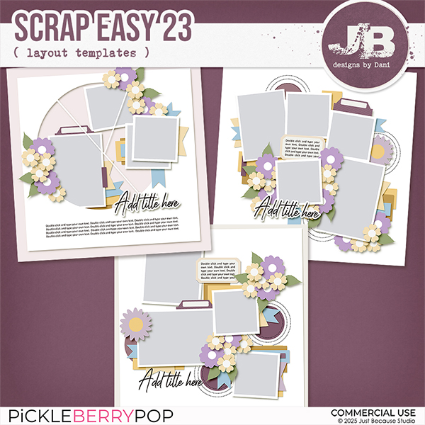 {CU} Scrap Easy 23 Templates by JB Studio