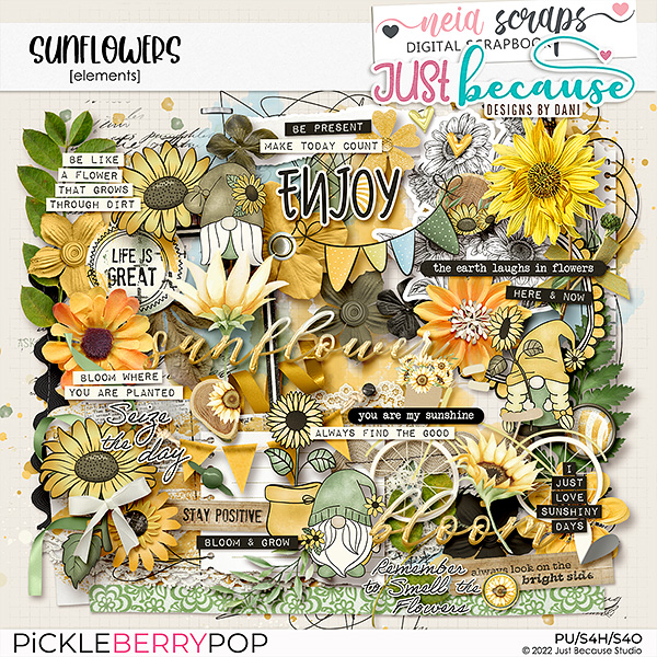 Sunflowers Elements by JB Studio and Neia Scraps