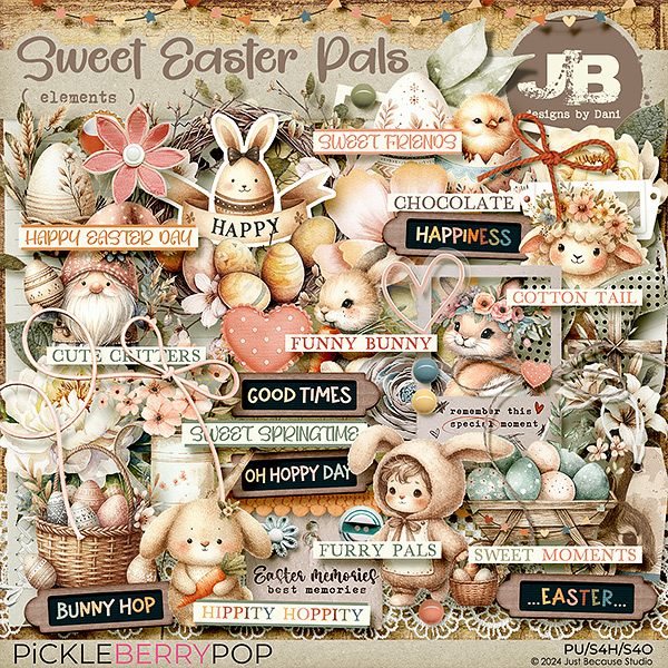 Sweet Easter Pals Elements by JB Studio