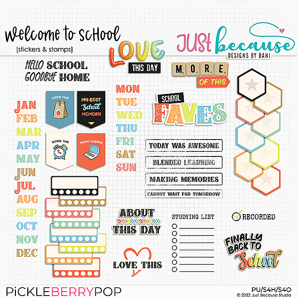 Welcome To School Stickers & Stamps by JB Studio