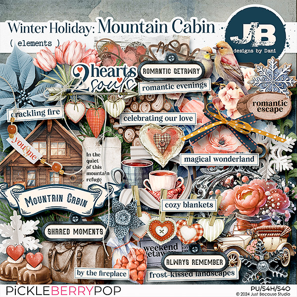 Winter Holiday: Mountain Cabin Elements by JB Studio