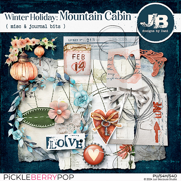 Winter Holiday: Mountain Cabin Misc & Journal Bits by JB Studio