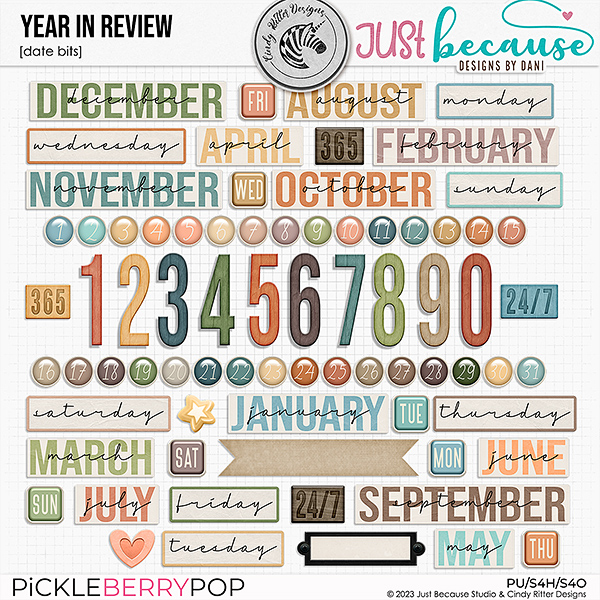 Year In Review Date Bits by JB Studio and Cindy Ritter