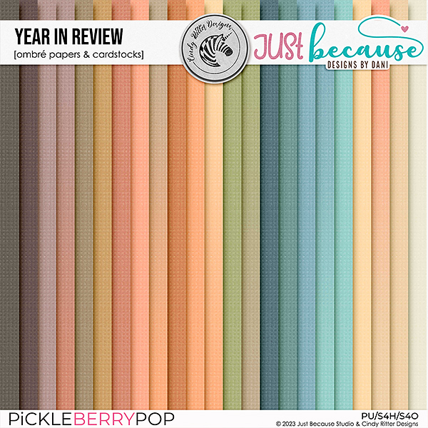 Year In Review Ombré Papers & Cardstocks by JB Studio and Cindy Ritter