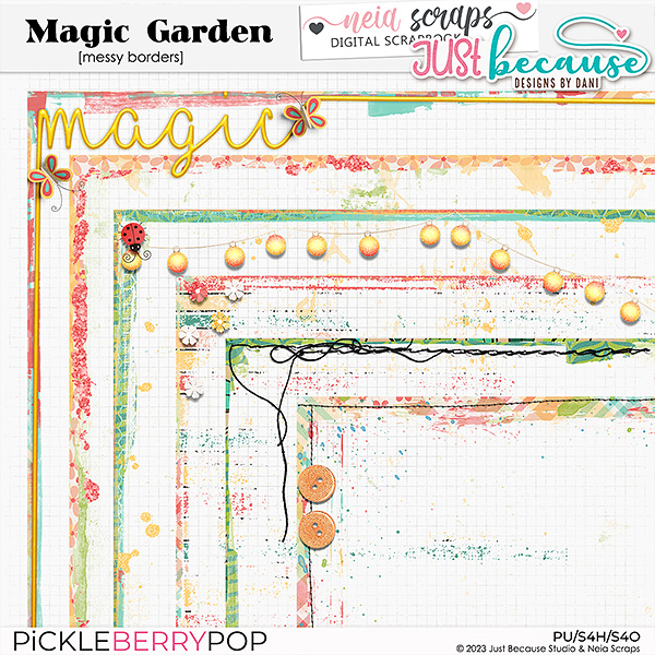 Magic Garden Messy Borders by JB Studio & Neia Scraps