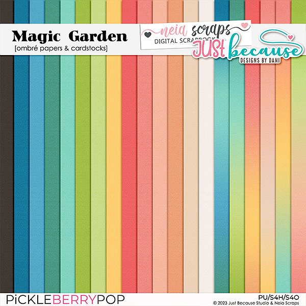 Magic Garden Ombré Papers & Cardstocks by JB Studio & Neia Scraps