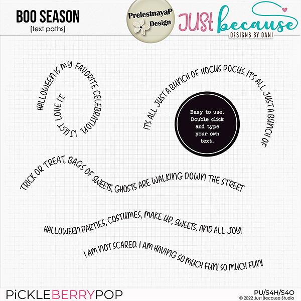 Boo Season Text Paths by JB Studio and PrelestnayaP Design