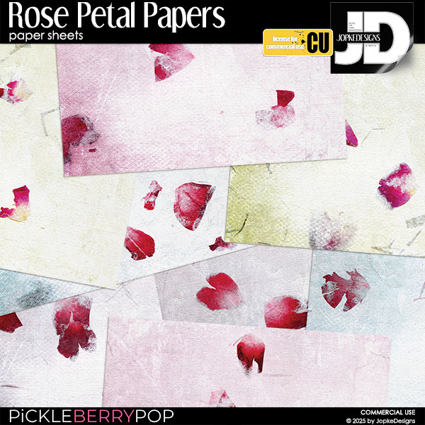 CU Rose Petal Papers Paper Sheets by JopkeDesigns