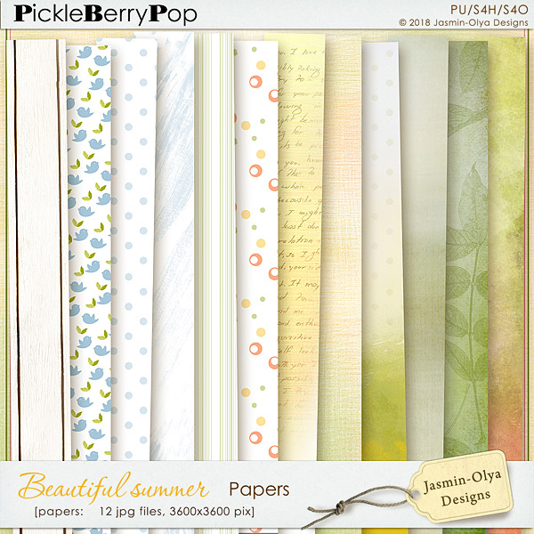 Beautiful summer - Papers (Jasmin-Olya Designs)