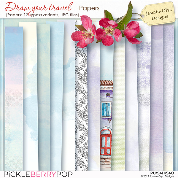 Draw your travel - Papers (Jasmin-Olya Designs)