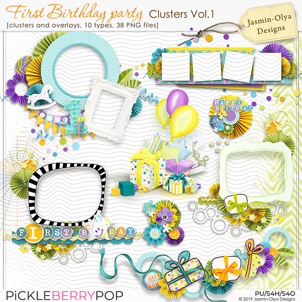 First Birthday Party - Clusters Vol.1 (Jasmin-Olya Designs)