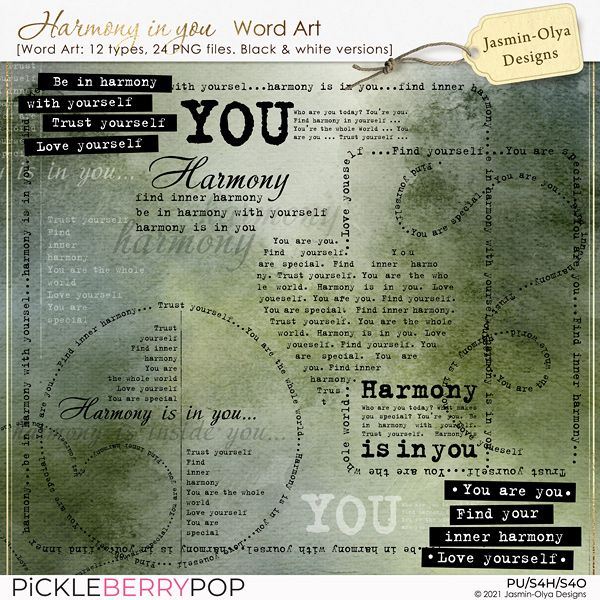 Harmony in you - Word Art (Jasmin-Olya Designs)