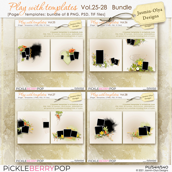 Play With Templates Vol.25-28 - Bundle (Jasmin-Olya Designs)