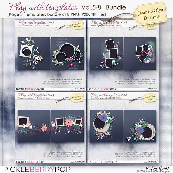 Play With Templates Vol.5-8 Bundle (Jasmin-Olya Designs)