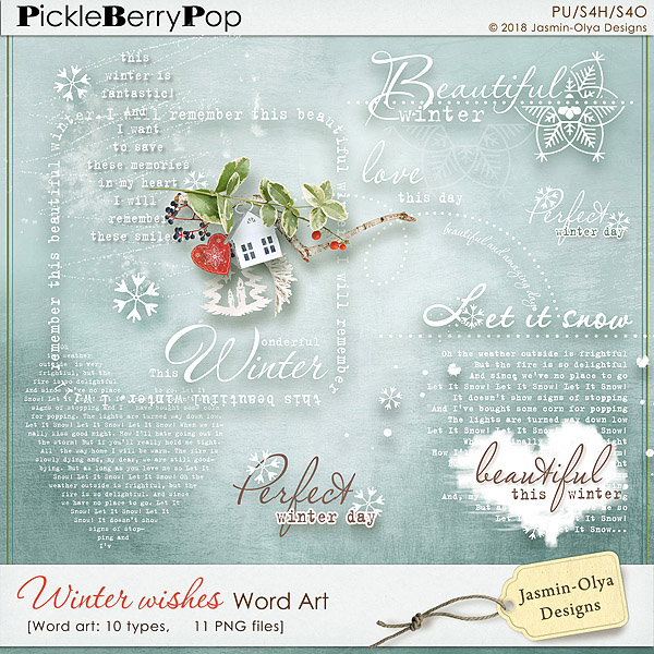 Winter Wishes - Word Art (Jasmin-Olya Designs)