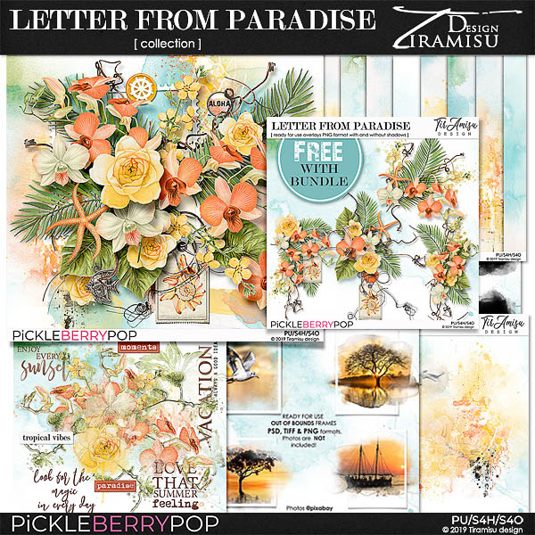 Letter From Paradise Bundle Plus Free Gift by Tiramisu design