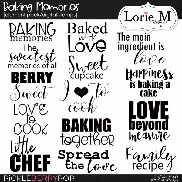 Baking Memories Digital Stamps by LorieM Designs