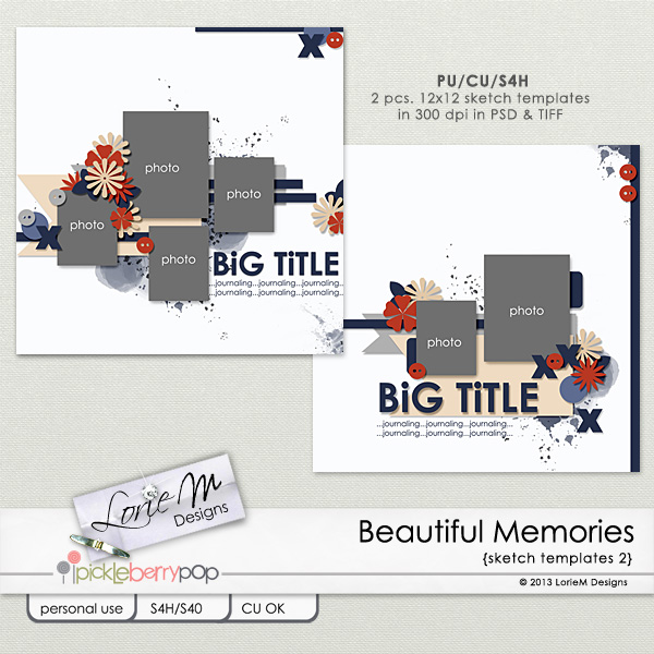 Beautiful Memories Sketch Templates #2 (PU/CU/S4H)