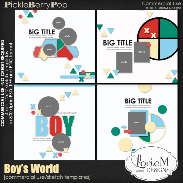 Boy's World Sketch Templates